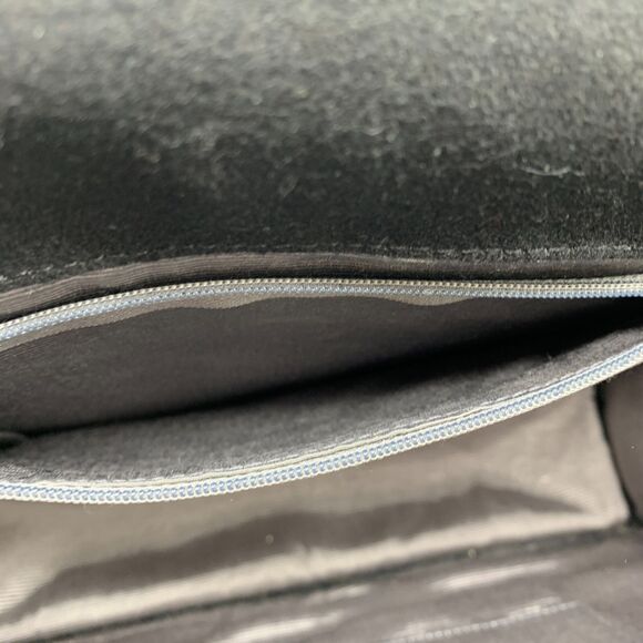 Hobo International Black Fabric Patent Leather Purse Handbag Flap Front - Picture 12 of 14